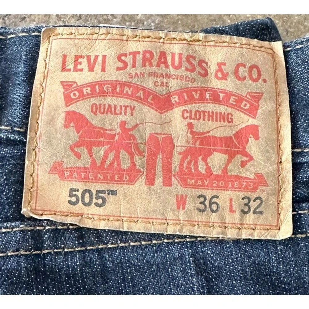 Levis Jeans 505 Waterless Men 36x32 Blue Straight Leg Casual Classic Fit 36X31
